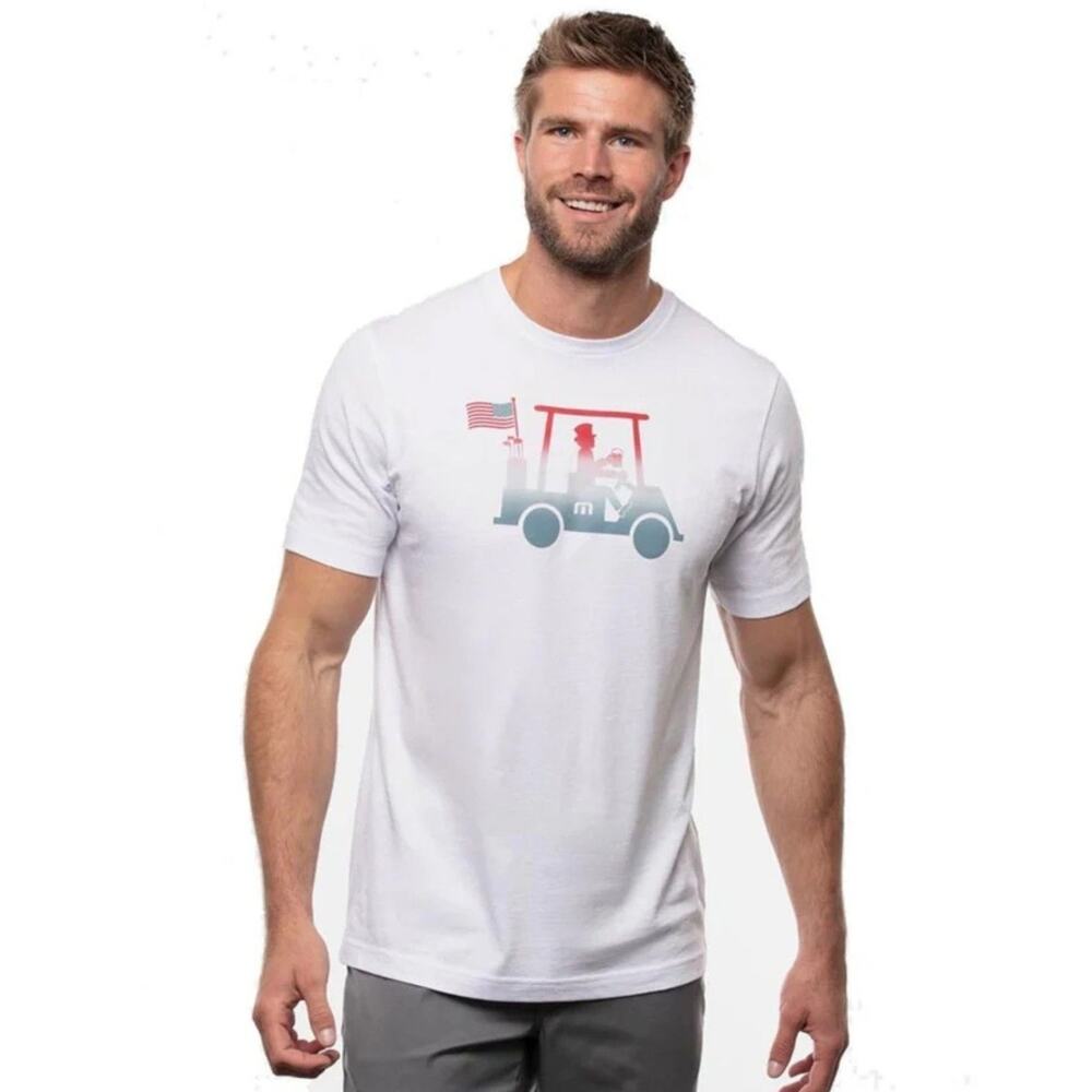 NWT TravisMathew Men's Pledge to Beer Pima Cotton T-Shirt White Size S